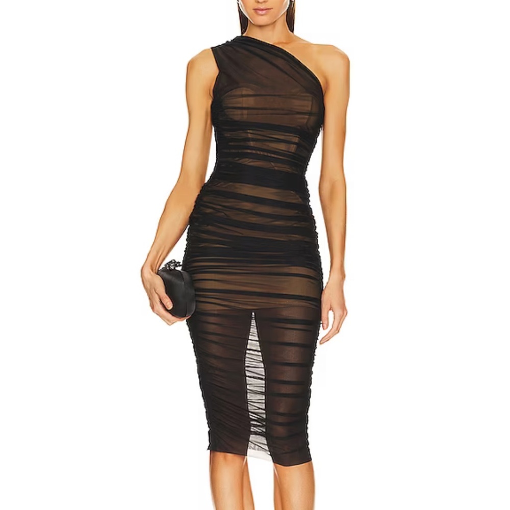 x REVOLVE Polina Midi Dress in Black